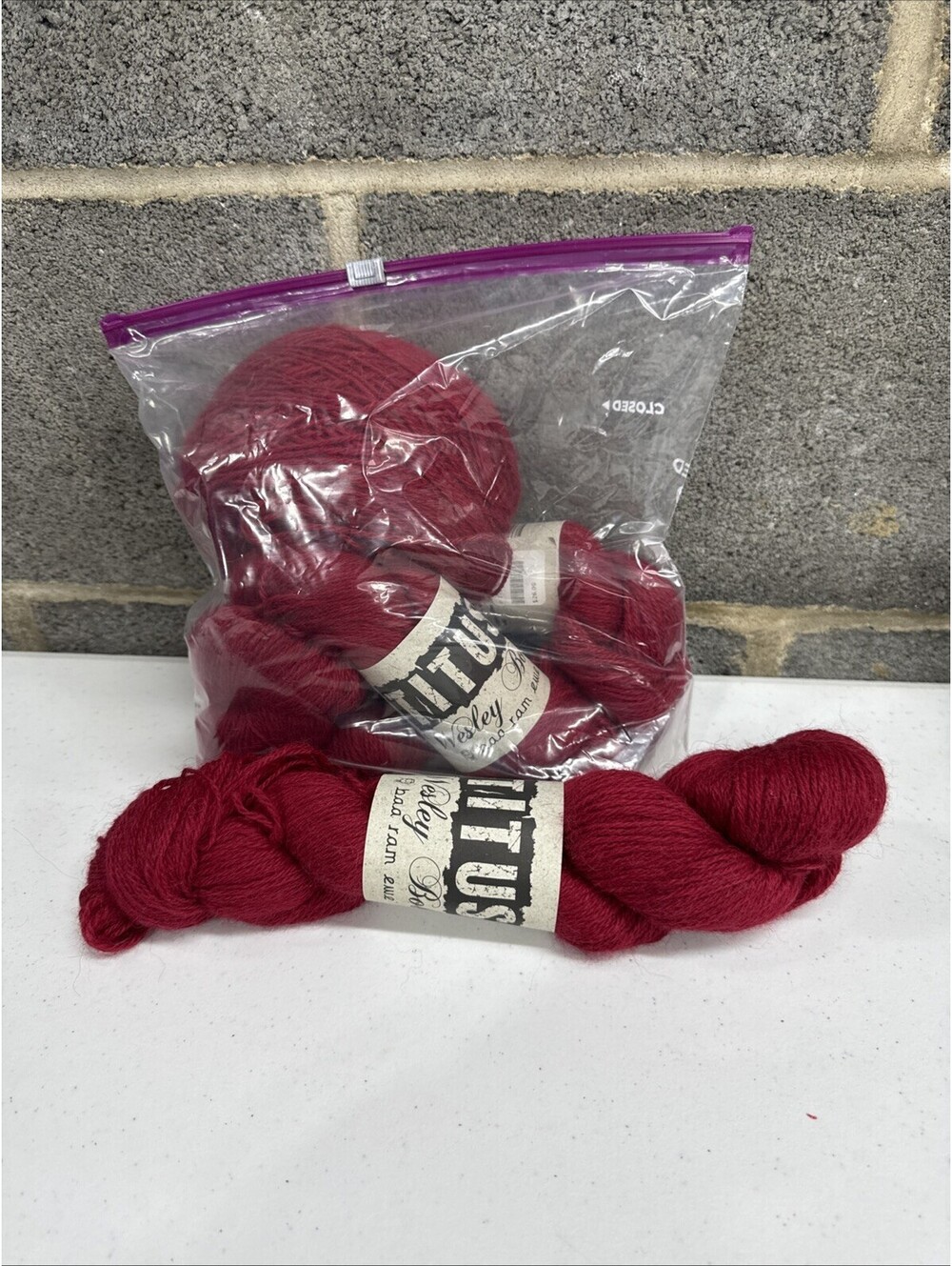 Wesley Bob ‘Titus’ British Wool/UK Alpaca Color Bret 009 3 Skein One Partial Lot